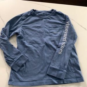 Vineyard Vines boys size 6 LS Pocket Tee Moonshine